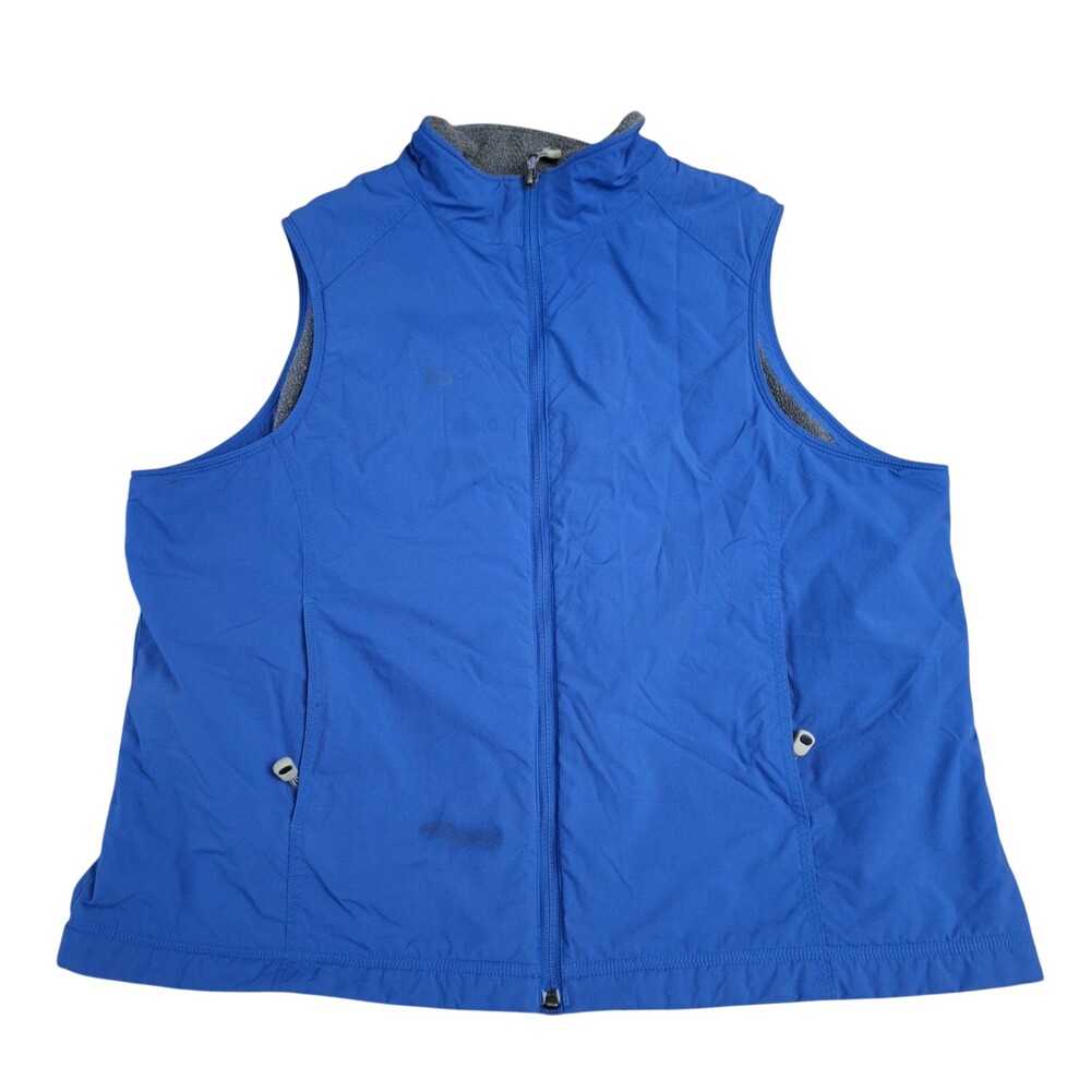 L.L. Bean Vest Men's Large Blue Full Zip Soft Shell Pockets Outdoor